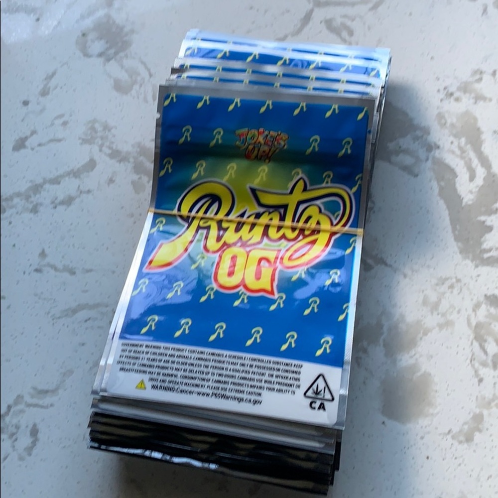 Runtz OG Ziplock Baggies New Mylar Seals 10PC